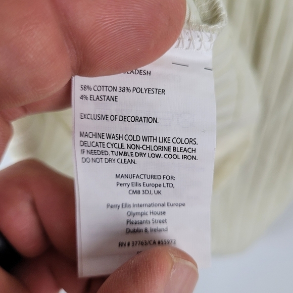 NWT Perry Ellis Men's Ribbed Crew Neck Sweater Silver Birch Size Small - Picture 7 of 7